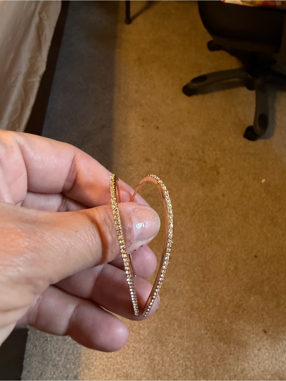 Gold Crystal Hoop Earrings - Women's Jewelry
